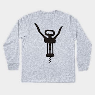 Corkscrew Silhouette Kids Long Sleeve T-Shirt